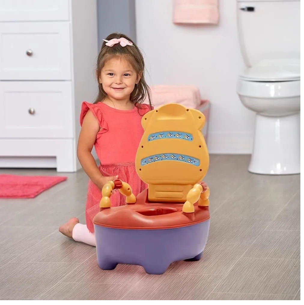BACIN DE ENTRENAMIENTO PARA BEBE NIÑOS VAQUITA ROSADO - 4