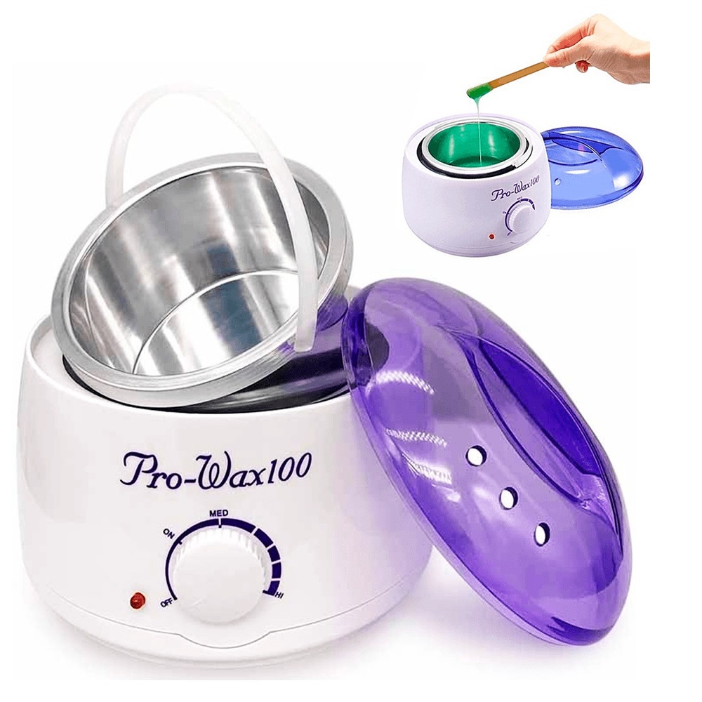 KIT DEPILATORIO PROFESIONAL OLLA CALENTADORA + 100 G CERA GRANULADA + 12 PALETAS - 2