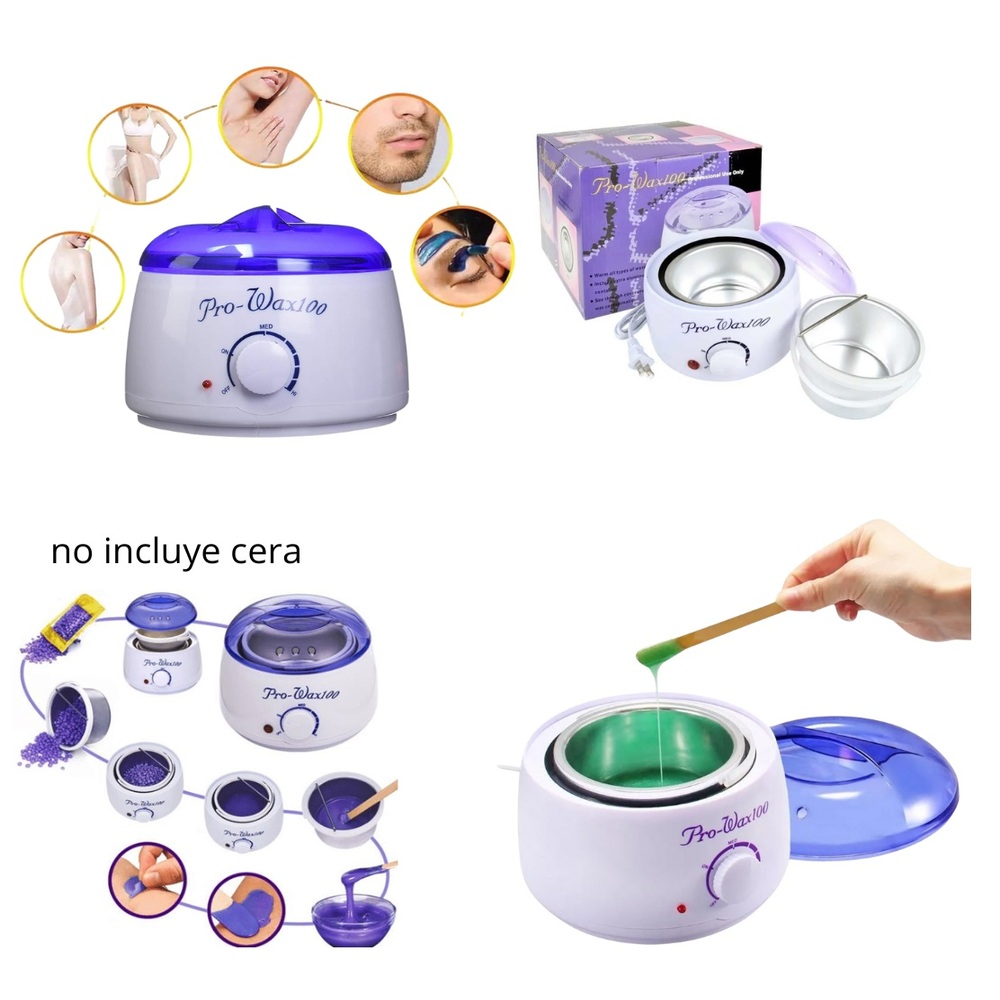KIT DEPILATORIO PROFESIONAL OLLA CALENTADORA + 100 G CERA GRANULADA + 12 PALETAS - 5