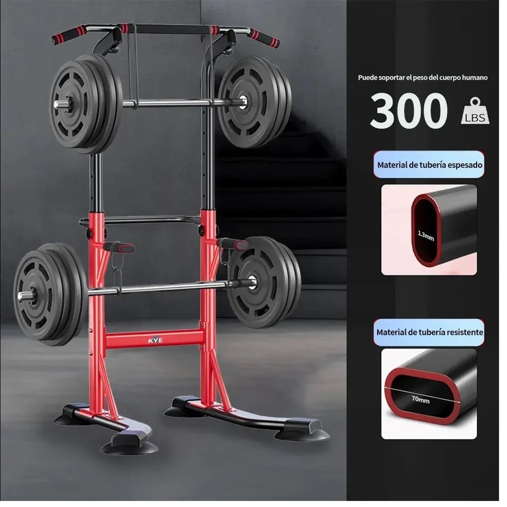 GIMNASIO MULTIFUNCIONAL 5 EN 1 – RACK DE DOMINADAS Y FONDOS AJUSTABLE - 6