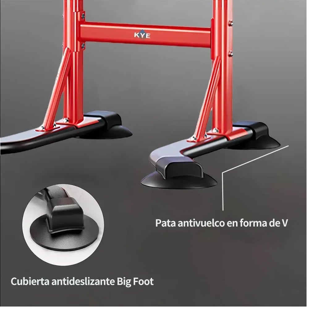 GIMNASIO MULTIFUNCIONAL 5 EN 1 – RACK DE DOMINADAS Y FONDOS AJUSTABLE - 8