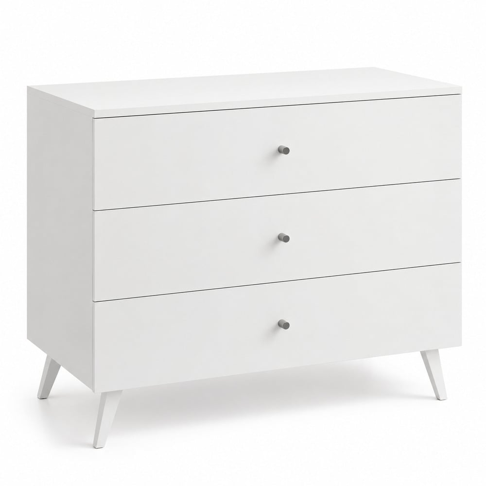 CÓMODA CLÁSICA JADE 3 CAJONES COLOR BLANCO TU MESITA - 3