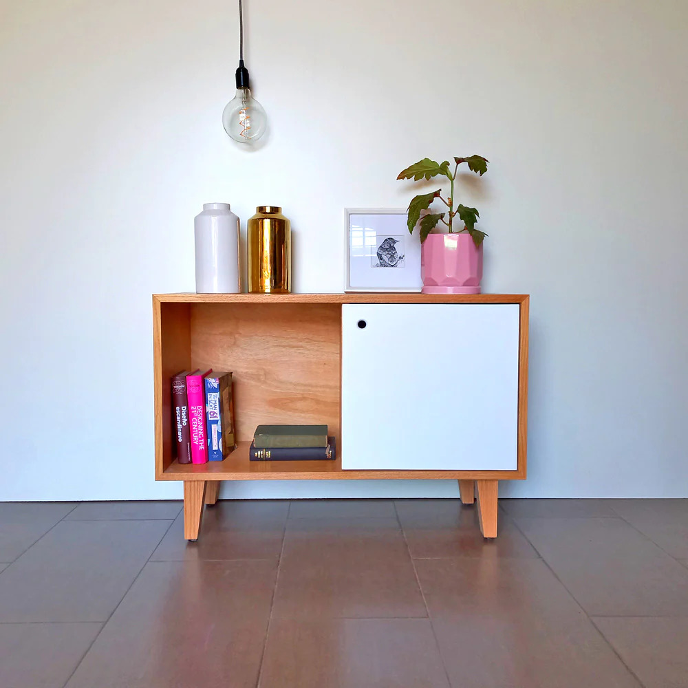 MUEBLE VINTAGE MULTIUSOS 1 PUERTA VANILLA COLOR HAYA TU MESITA - 1