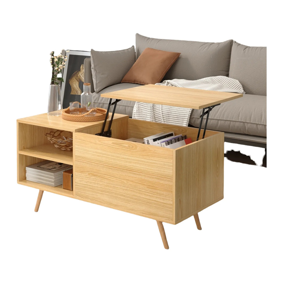 MESA DE CENTRO ELEVABLE MODERNA MALDY COLOR ROBLE BURALO TU MESITA - 3