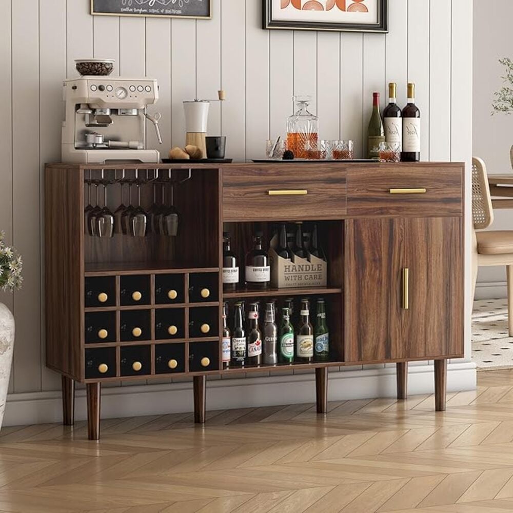 MUEBLE DE BAR MODERNO CON PORTA VINOS Y COPAS CATANIA TU MESITA - 1