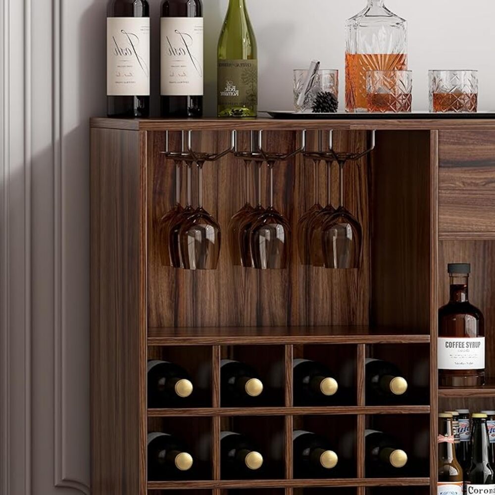 MUEBLE DE BAR MODERNO CON PORTA VINOS Y COPAS CATANIA TU MESITA - 2