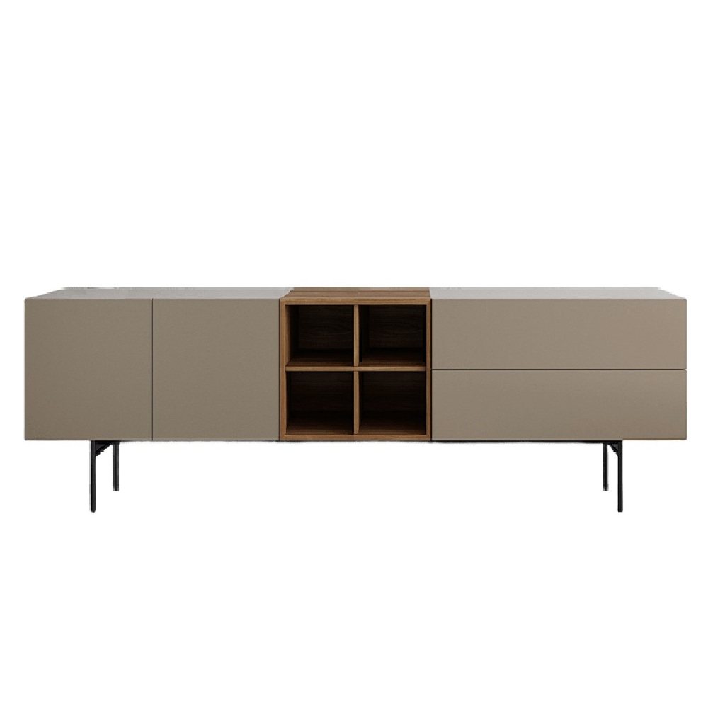 APARADOR MODERNO LONGER 2 CAJ 2 PTAS 4 NICHOS TAUPE/GALES TU MESITA - 2