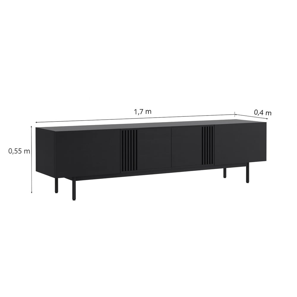 MESA DE TV MODERNA PANTER COLOR NEGRO 4 PUERTAS TU MESITA - 2
