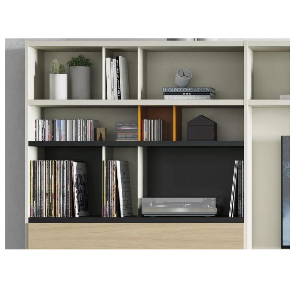 ESTANTE MODERNO KENNEDI COLOR BLANCO/DUNA/NEGRO 4 PUERTAS TU MESITA - 2