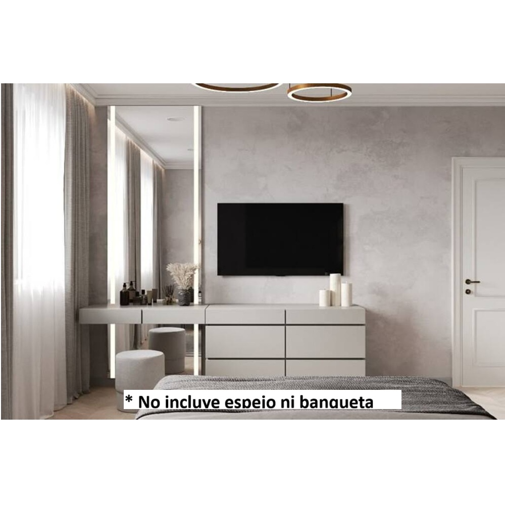 TOCADOR FLOTANTE MÁS CÓMODA MODERNA LICIA COLOR GRIS TU MESITA - 2
