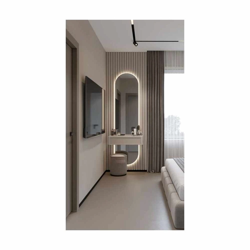 TOCADOR FLOTANTE MARGARETS CON ESPEJO LED Y ASIENTO COLOR BLANCO TU MESITA - 1