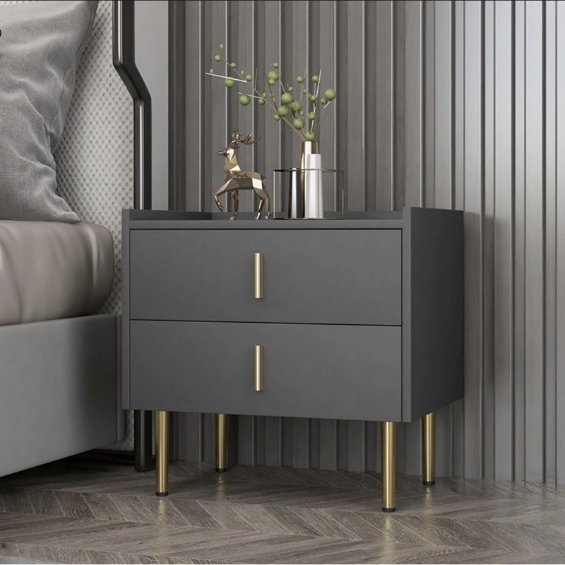 MESA DE NOCHE MODERNA LOKO COLOR PLOMO TU MESITA - 1