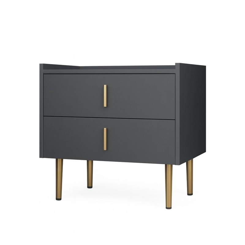 MESA DE NOCHE MODERNA LOKO COLOR PLOMO TU MESITA - 2