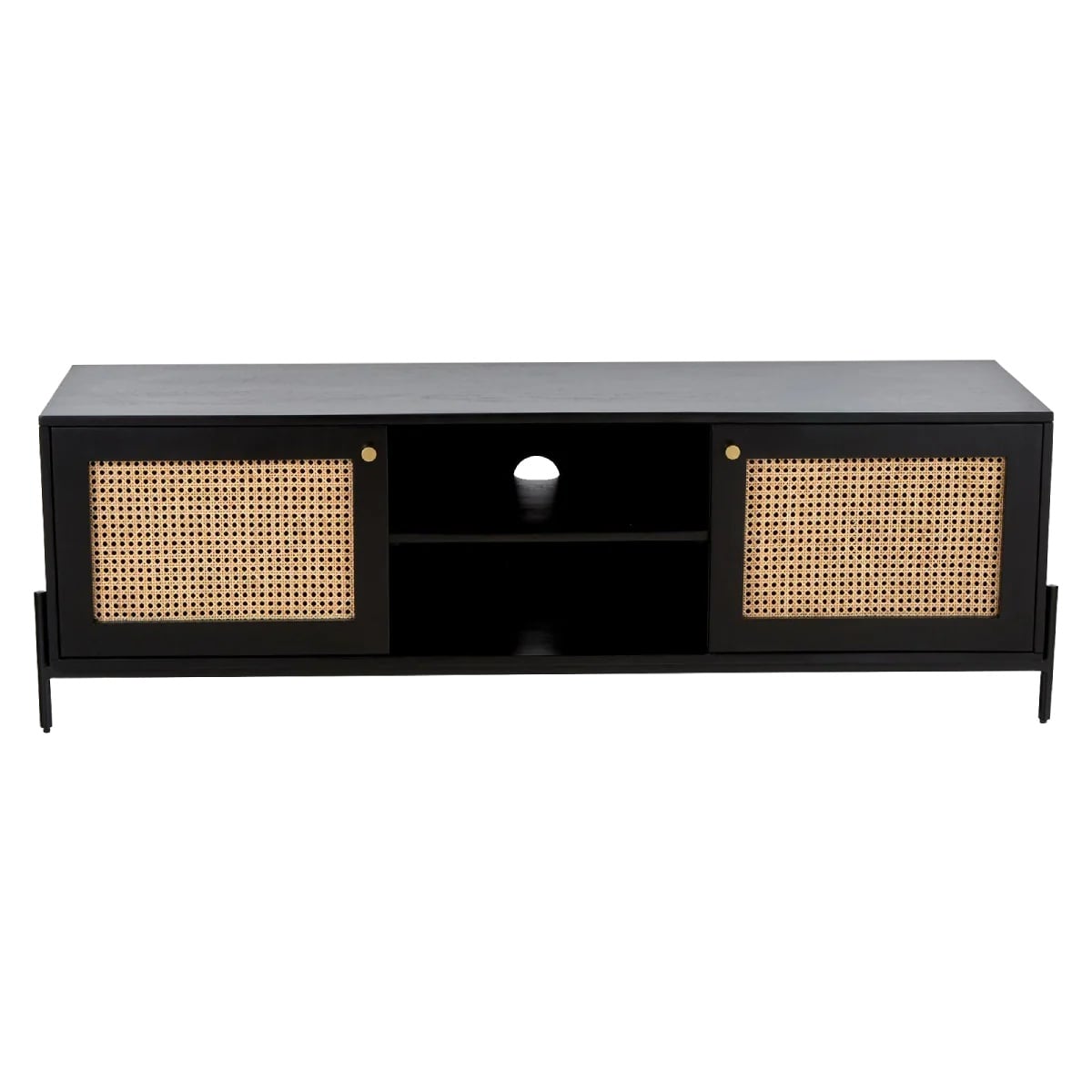 MESA DE TV MICRO CON CANTO GRUESO COLOR ROBLE NEGRO TU MESITA - 2