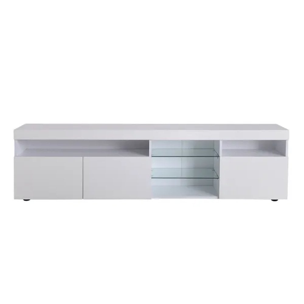 MESA DE TV REY HIGH GLOSS CON PANELES COLOR BLANCO TU MESITA - 3