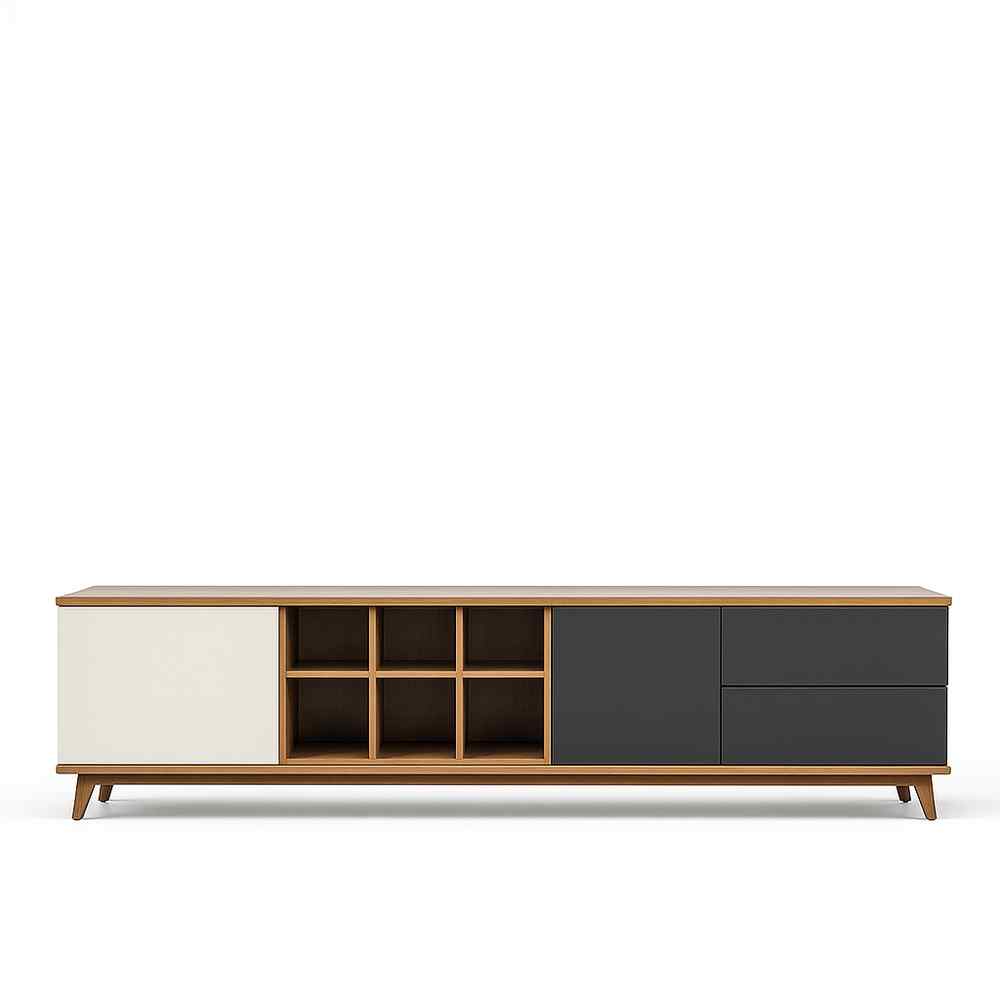 MESA DE TV HYPER CON CANTO GRUESO COLOR CAPRI\NEGRO\CHIAVENNA TU MESITA - 2