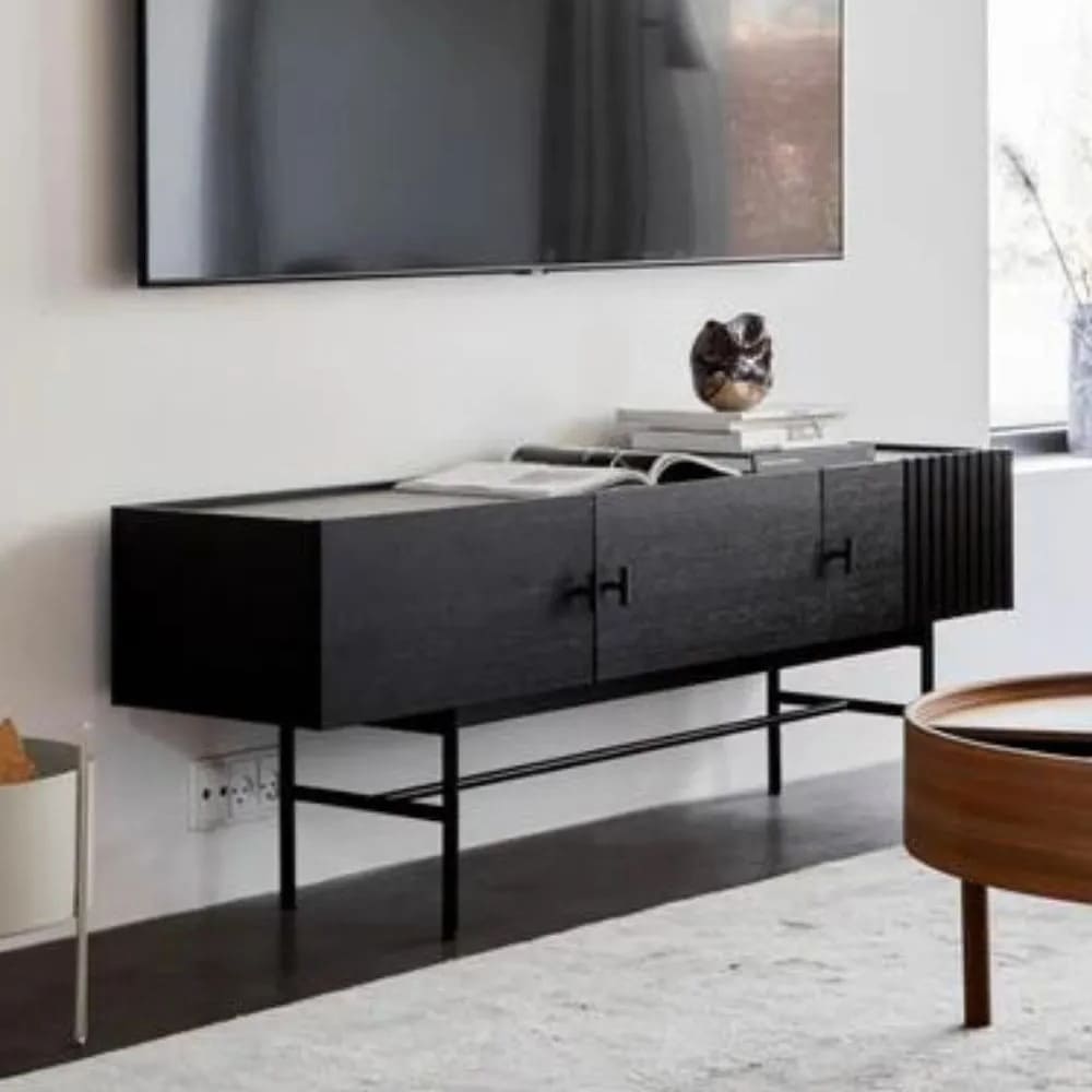 MESA DE TV KAYLA COLOR ROBLE NEGRO TU MESITA - 1