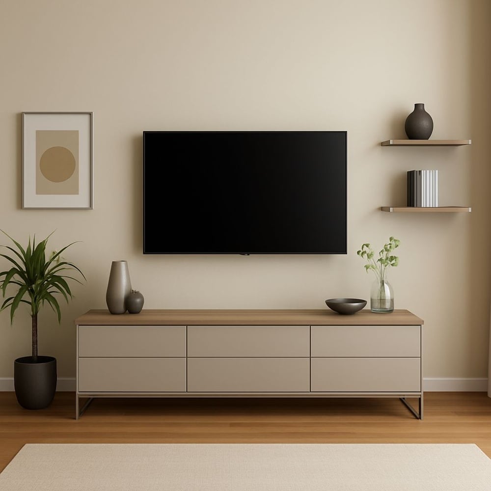 MESA DE TV AXE CON CANTO GRUESO COLOR GARDEN OAK TU MESITA - 1