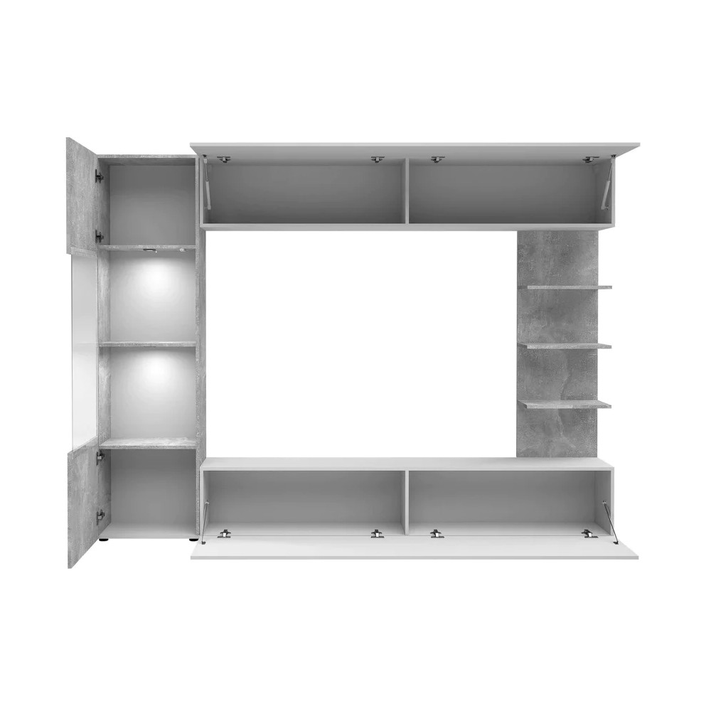 MESA DE TV AURORA CON CANTO GRUESO COLOR CEMENTO\BLANCO TU MESITA - 3