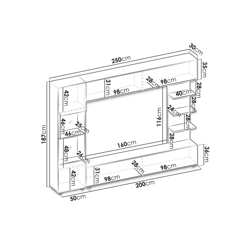 MESA DE TV AURORA CON CANTO GRUESO COLOR CEMENTO\BLANCO TU MESITA - 4