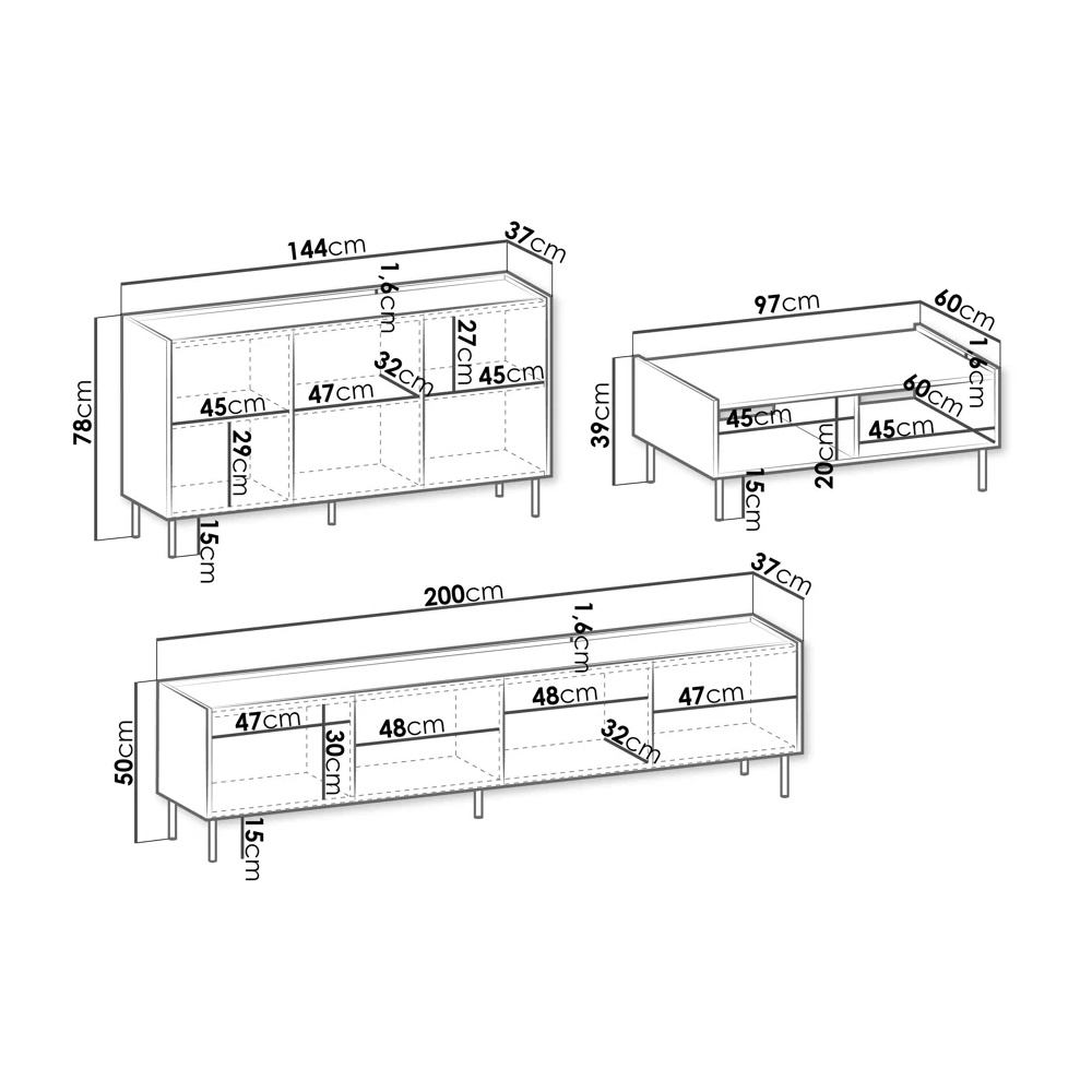 SET DE MUEBLES MIXERS COLOR CHIAVENNA\ONIX TU MESITA - 5