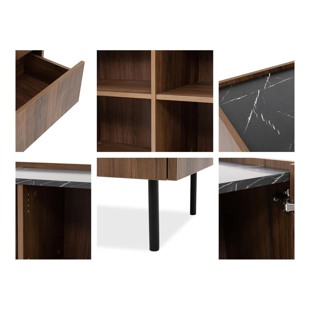 SET DE MUEBLES MIXERS EN CANTO GRUESO COLOR CHIAVENNA\ONIX TU MESITA - 2