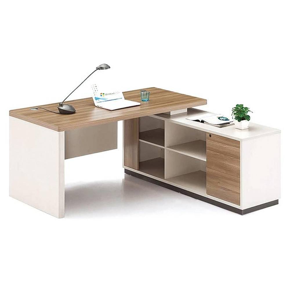 ESCRITORIO EN L ORIANA CON ALMACENAMIENTO COLOR GALESBLANCO TU MESITA CANTO GRUESO - 2