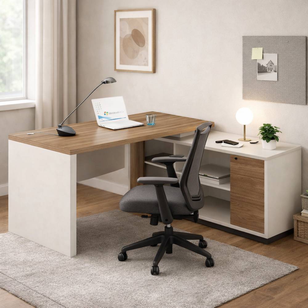 ESCRITORIO EN L ORIANA CON ALMACENAMIENTO COLOR GALESBLANCO TU MESITA - 1