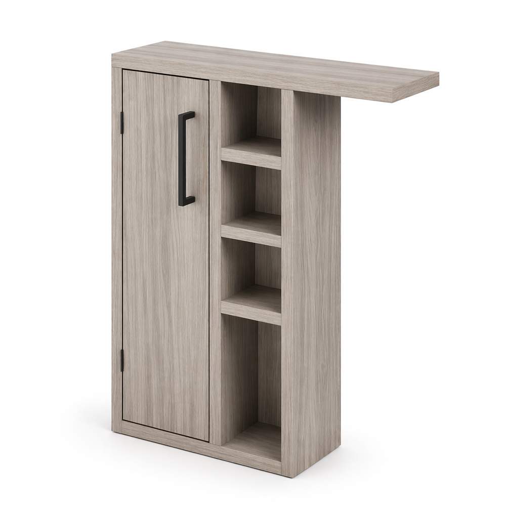 MUEBLE ORGANIZADOR DE BAÑO CELINE TU MESITA EN CENIZA CON PORTA PAPEL Y ALMACENAMIENTO VERTICAL - 3