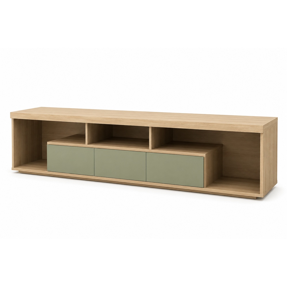 MESA DE TV MINIMALISTA KAORI ROVERE Y AGAVE 200 CM DE LARGO CANTO GRUESO - 2