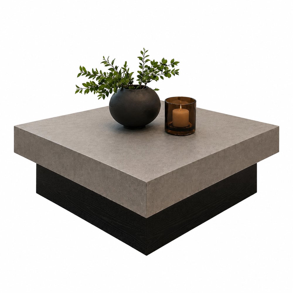 MESA DE CENTRO MODERNA OSAKA TU MESITA CEMENTO Y ROBLE NEGRO - 3