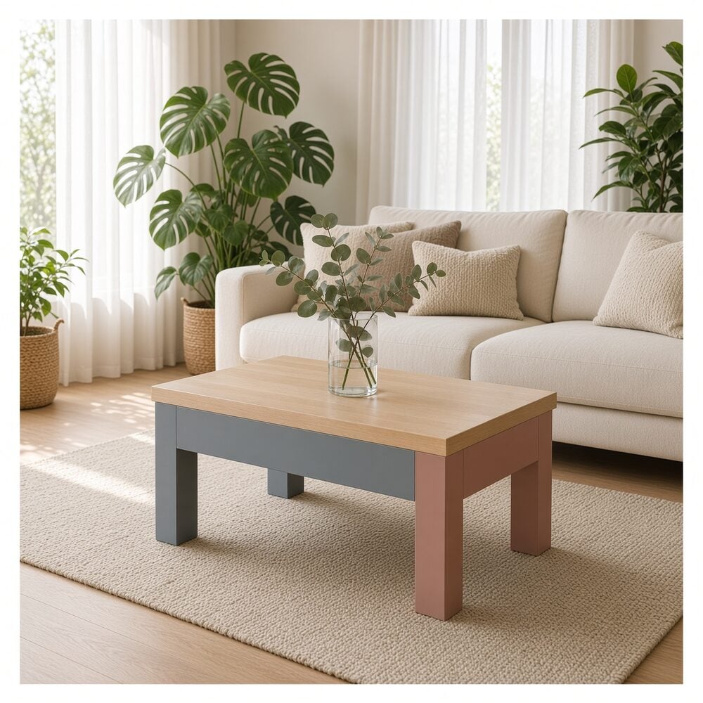 MESA DE CENTRO MAIRA MINIMALISTA MULTICOLOR TU MESITA CANTO DELGADO - 1