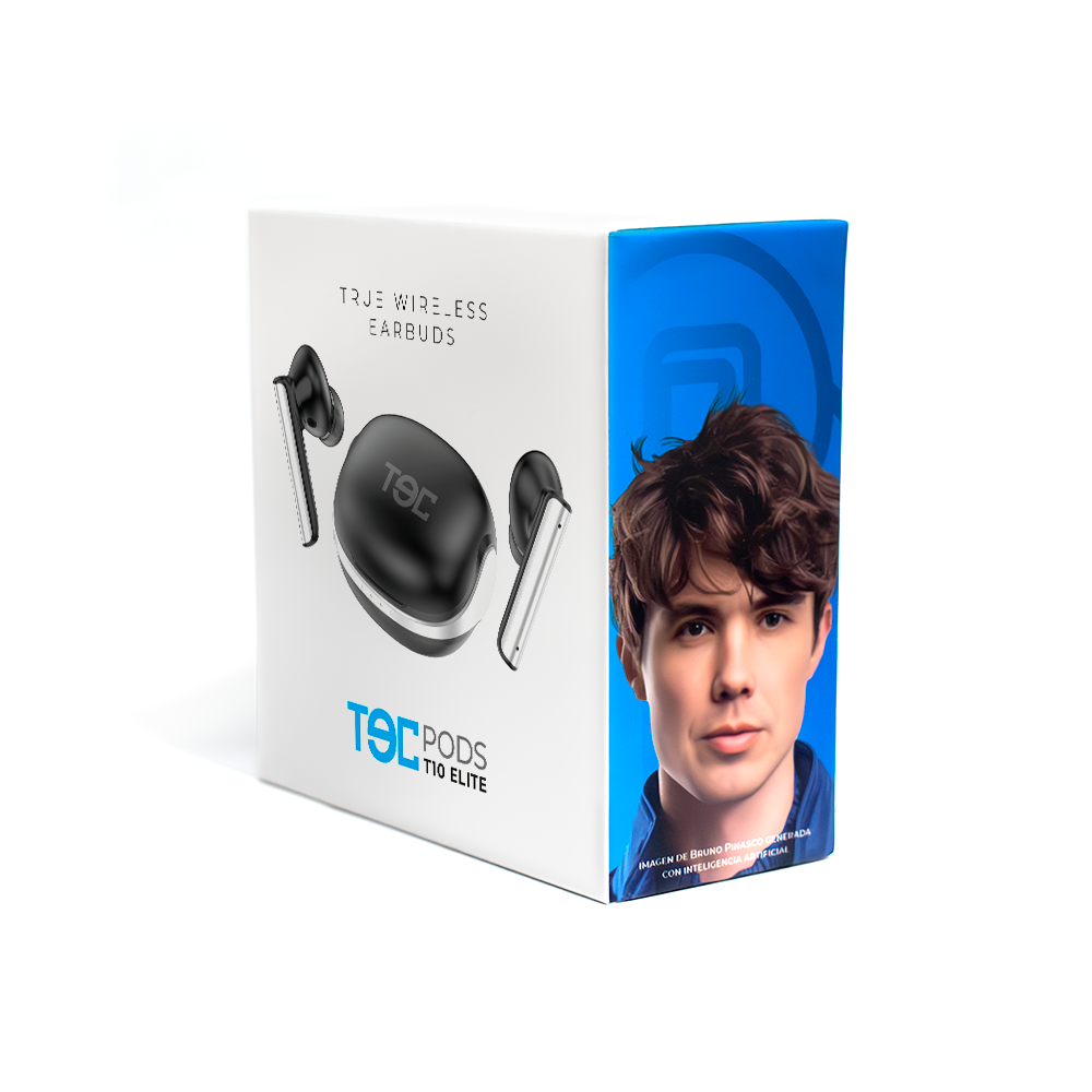 AUDÍFONOS TEC IN-EAR T10 ELITE BLUETOOTH PODS NEGRO - 6