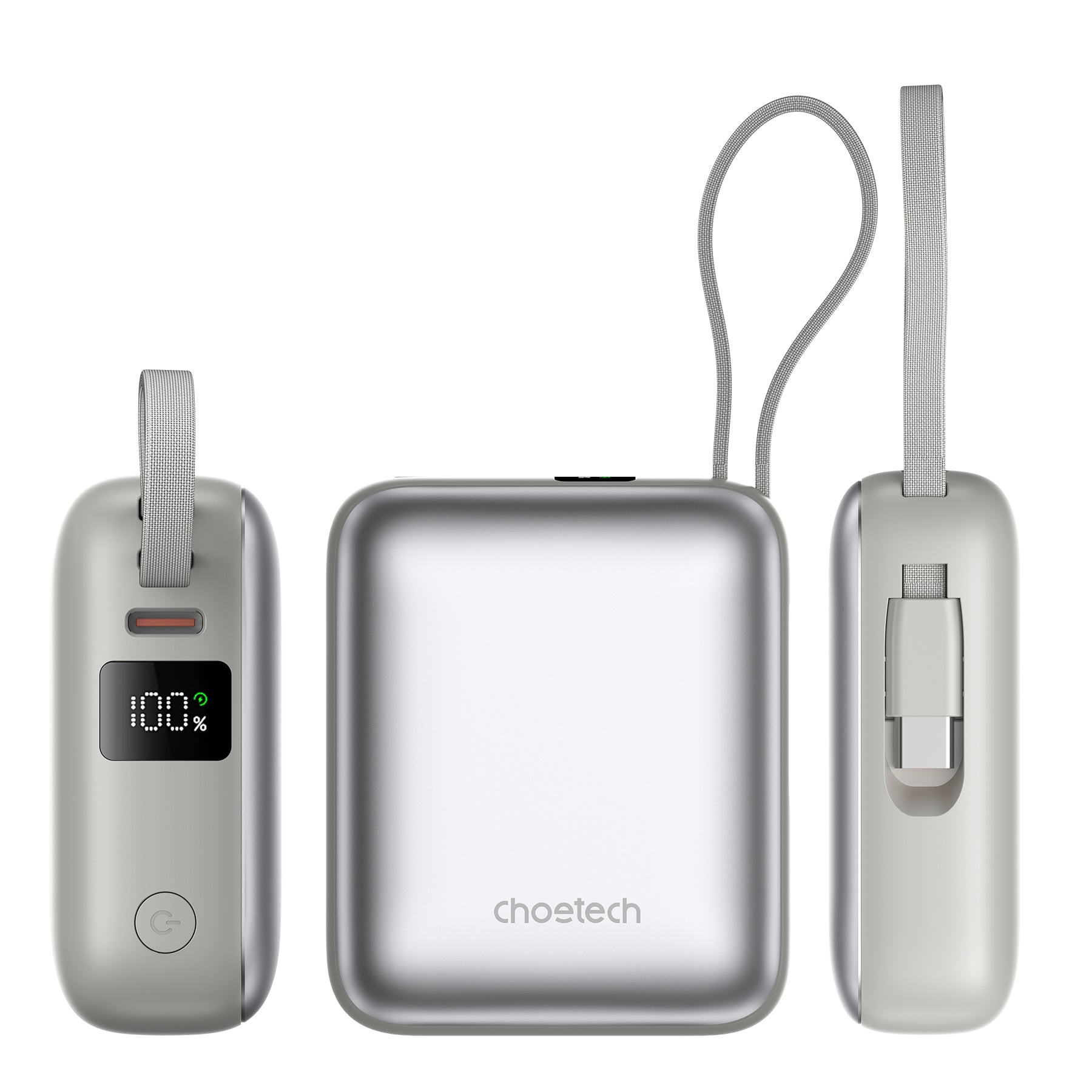 POWER BANK CHOETECH 10000MAH 35W MINI CARGADOR RÁPIDO USB-C PLATA - 4