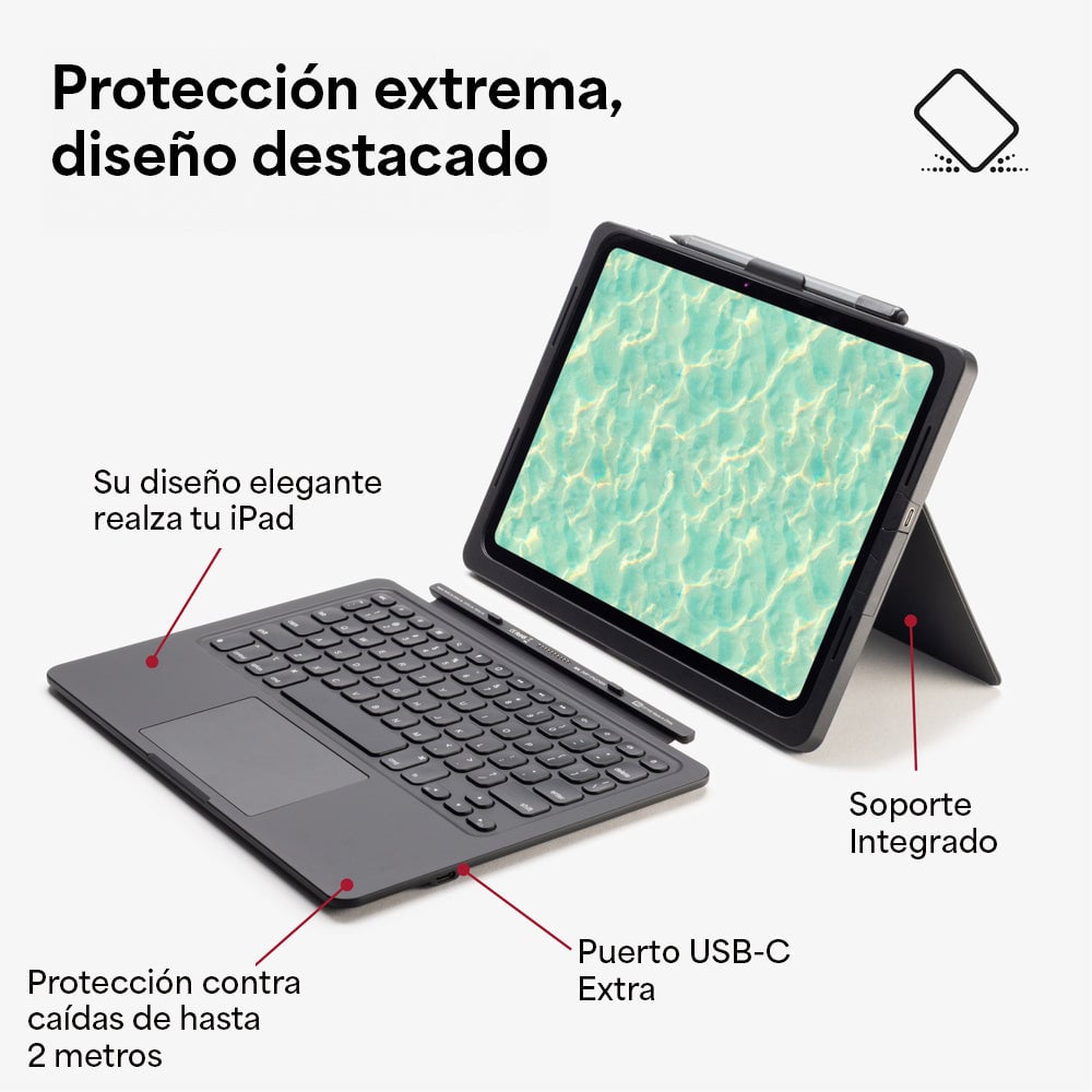 TECLADO PRO KEYS CONNECT CON TRACKPAD Y FUNDA PARA IPAD AIR 11'' (M3/M2) - 2