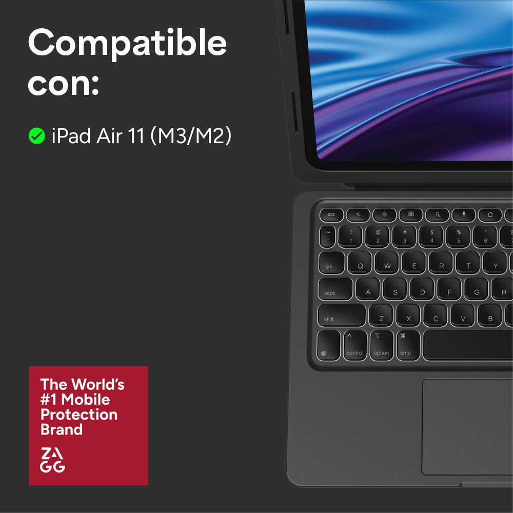 TECLADO PRO KEYS CONNECT CON TRACKPAD Y FUNDA PARA IPAD AIR 11'' (M3/M2) - 3