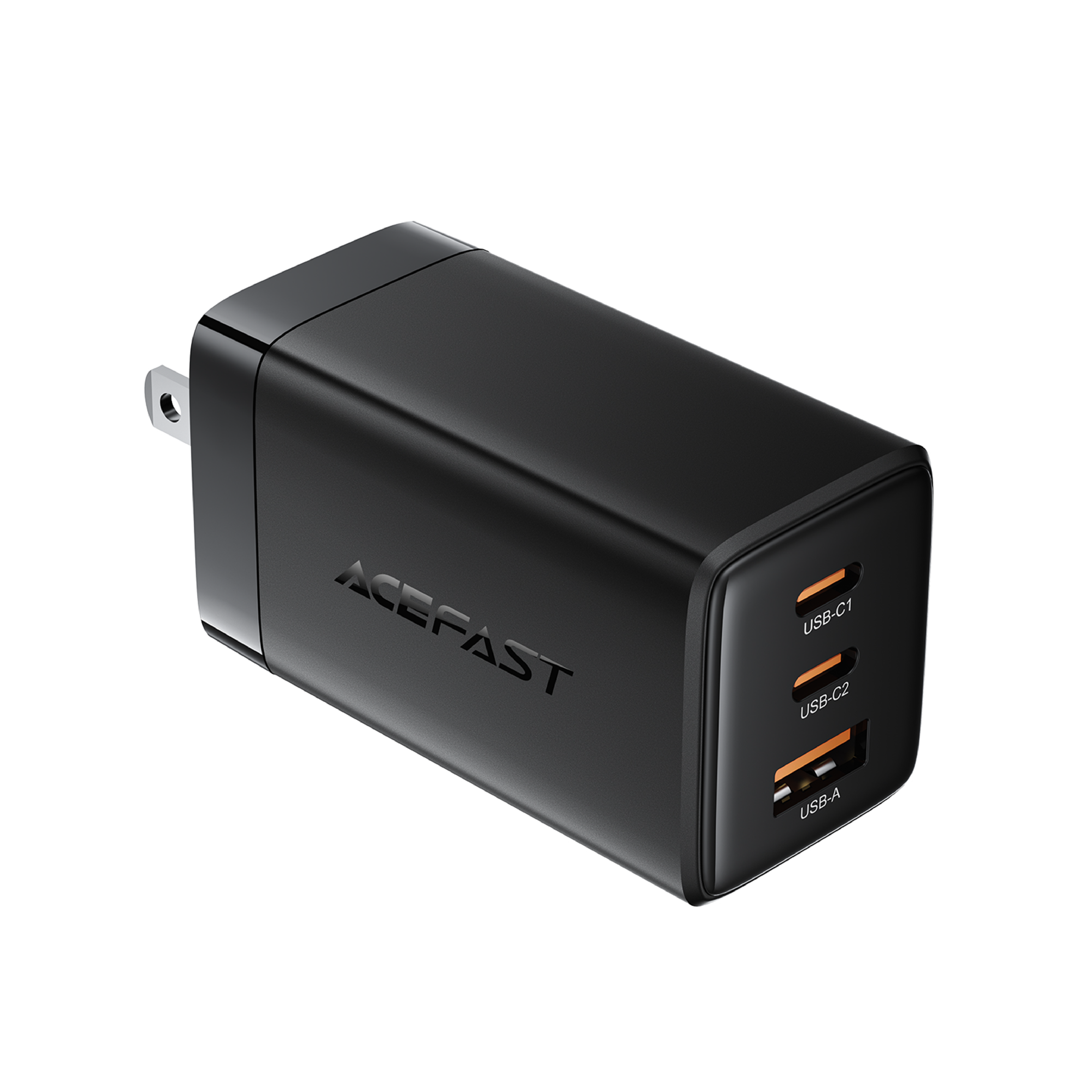 CARGADOR DE PARED ACEFAST A144 GAN 65W – 3 PUERTOS (2 USB-C + 1 USB-A), NEGRO - 2