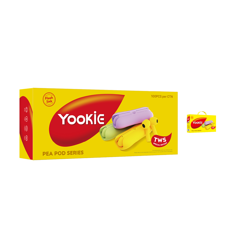 AUDÍFONO YOOKIE PEA POD TWS AMARILLO - 6