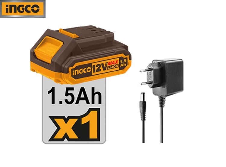TALADRO ATORNILLADOR INALÁMBRICO INGCO 12V 1.5AH + BATERÍA + CARGADOR CDLI1218 - 3