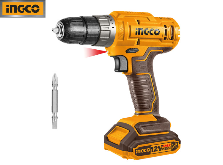 TALADRO ATORNILLADOR INALÁMBRICO INGCO 12V 1.5AH CDLI1218 + SET 30 PUNTAS ATORNILLADORES IMANTADOS - 2