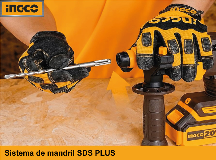 ROTOMARTILLO BRUSHLESS INGCO 20V 2.0J SDS PLUS + 2 BATERÍAS 2.0AH CRHLI20208 - 4