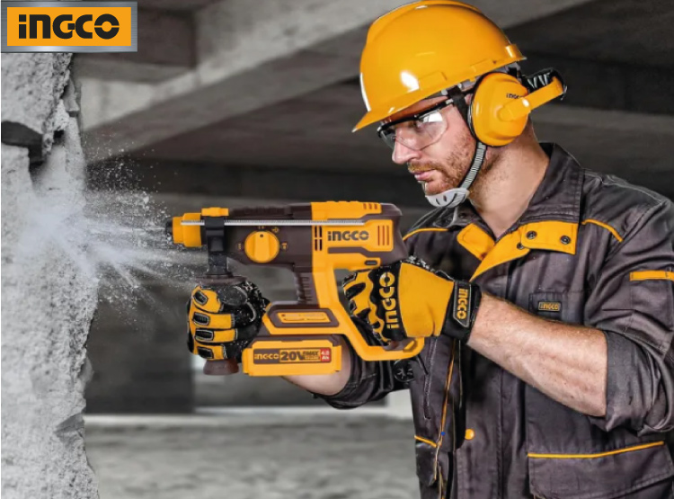 ROTOMARTILLO BRUSHLESS INGCO 20V 2.0J SDS PLUS + 2 BATERÍAS 2.0AH CRHLI20208 - 5