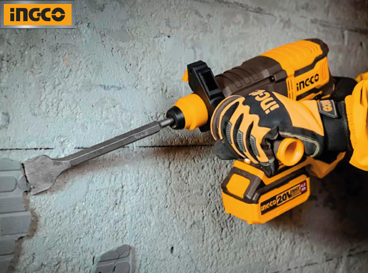 ROTOMARTILLO BRUSHLESS INGCO 20V 2.0J SDS PLUS + 2 BATERÍAS 2.0AH CRHLI20208 - 6