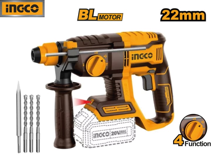 ROTOMARTILLO BRUSHLESS INGCO 20V 2.0J SDS PLUS CRHLI20208 - 1