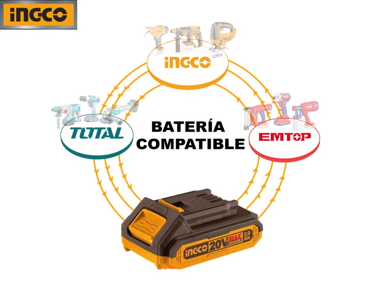 ROTOMARTILLO BRUSHLESS INGCO 20V 2.0J SDS PLUS CRHLI20208 - 3