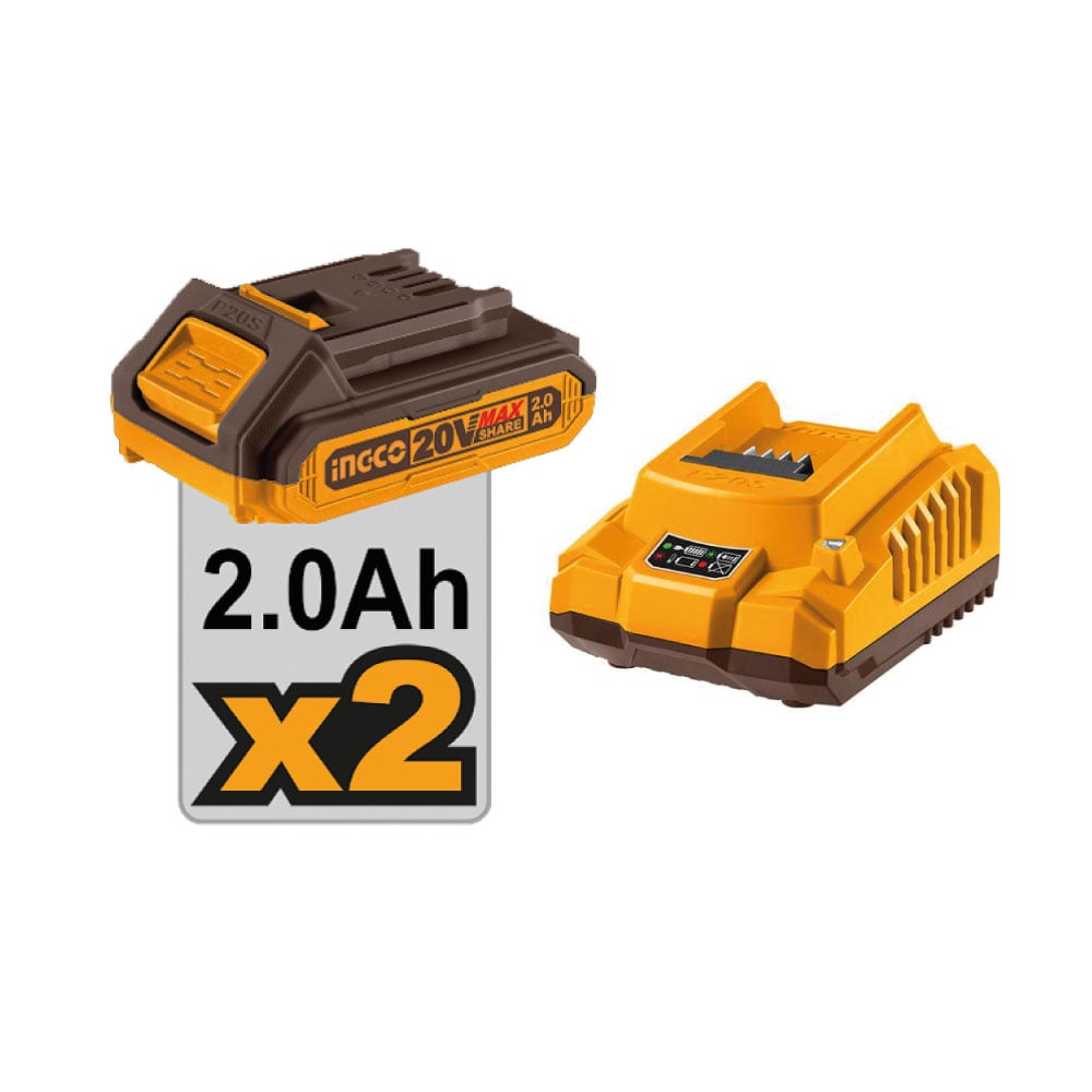 TALADRO ATORNILLADOR INGCO PERCUTOR BRUSHLESS CHUCK METÁLICO 20V 66NM + 2 BATERÍAS 2.0AH CIDLI20668 - 3