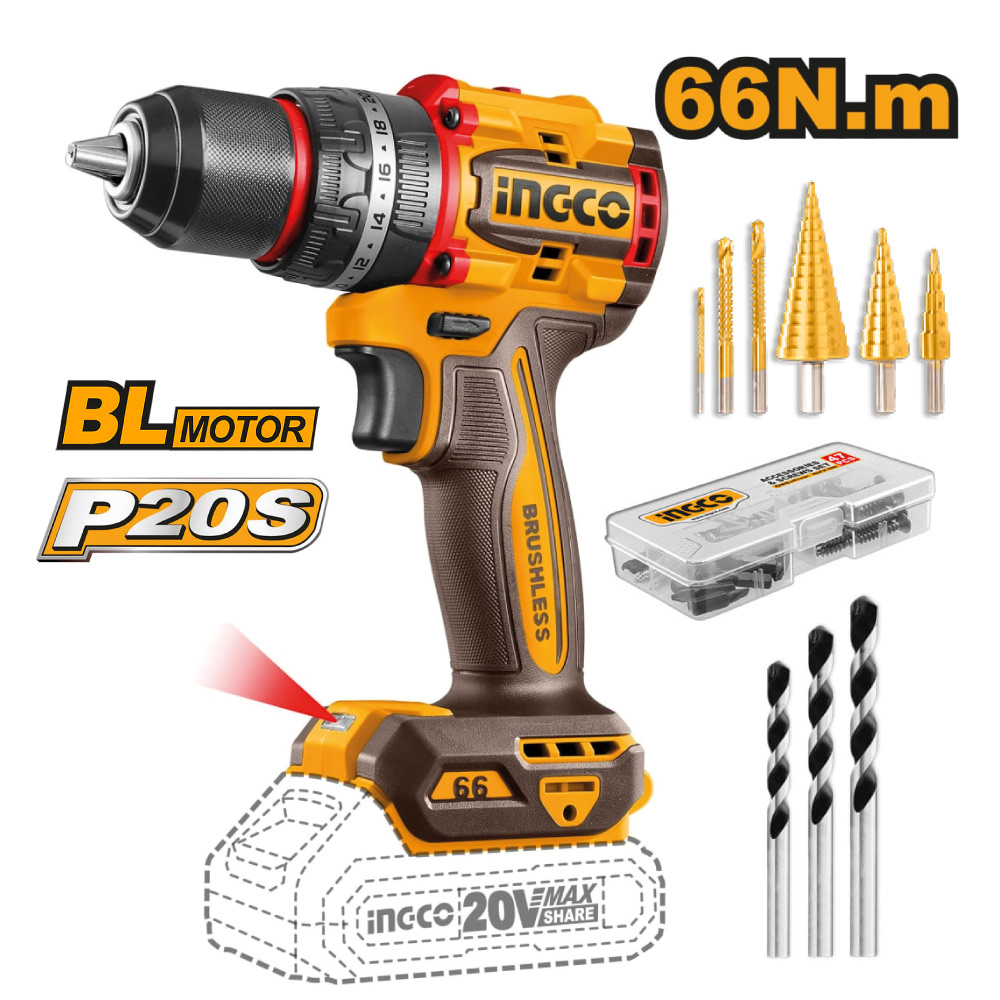 KIT 3 HERRAMIENTAS INGCO PERCUTOR 20V 66NM + SIERRA CIRCULAR 20V 5 1/2'' + LIJADORA 20V COSLI241193 - 2