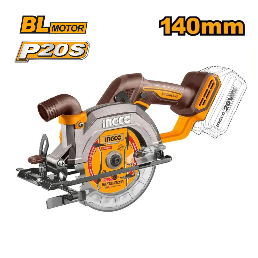 KIT 3 HERRAMIENTAS INGCO PERCUTOR 20V 66NM + SIERRA CIRCULAR 20V 5 1/2'' + LIJADORA 20V COSLI241193 - 4