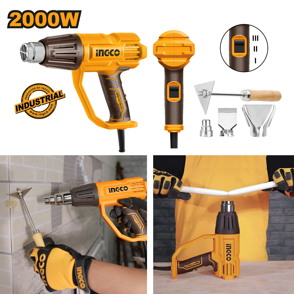 COMBO ATORNILLADOR INGCO 12V CDLI1218 + PISTOLA PINTAR 450W SPG3508 + PISTOLA CALOR 2000W HG200078 - 6