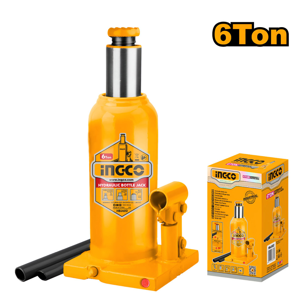 GATA HIDRÁULICA TIPO BOTELLA 6 TONELADAS INGCO HBJ602 - 1